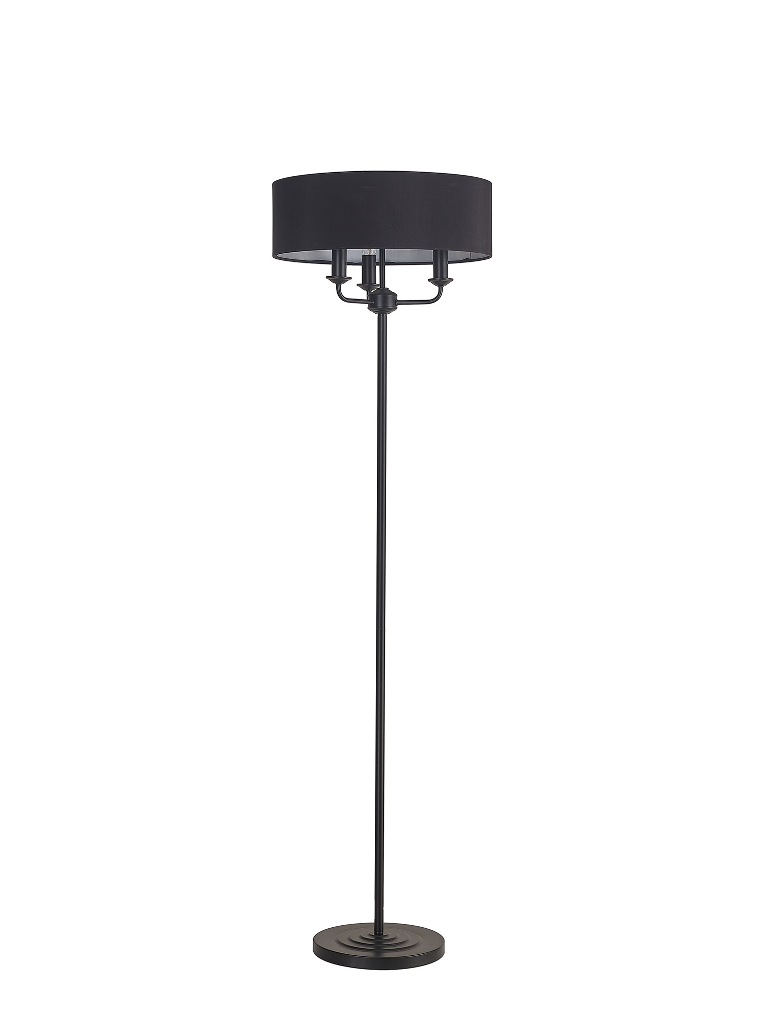 Banyan 45cm 3 Light Floor Lamp Matt Black, Black DK1055  Deco Banyan MB BL